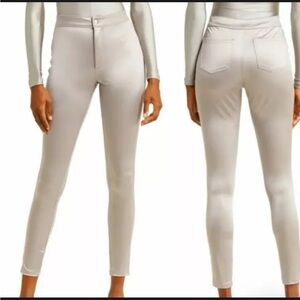 SKIMS Silver Skinny High Rise Disco Pants NWT Size M